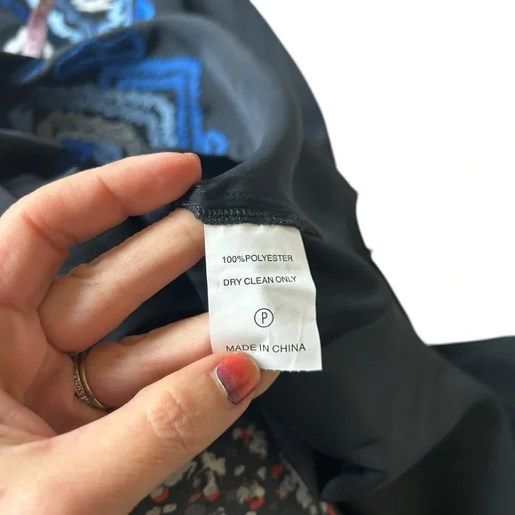 Marie Oliver Ellis Embroidered Dress blue sleeveless maxi dress size medium - Picture 8 of 10